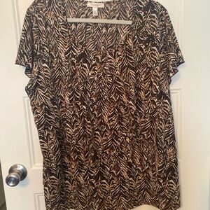 Brown Patterned Women's Top
